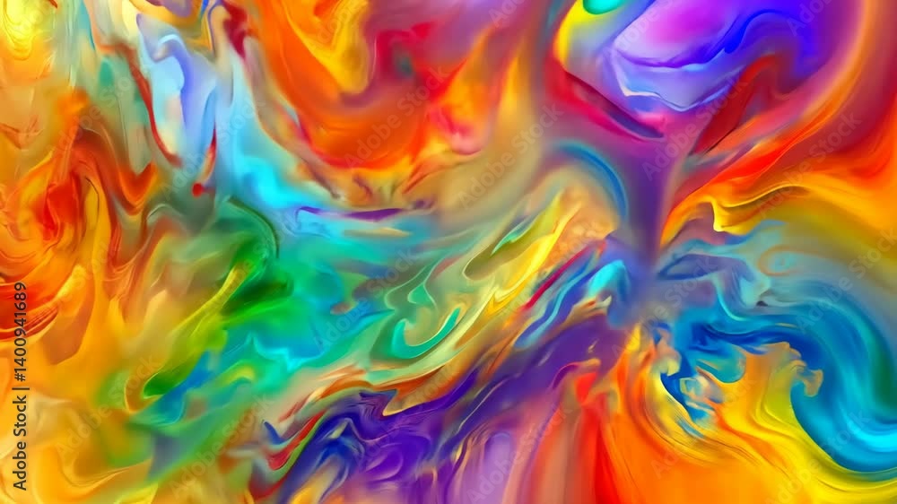 Poster colorful abstract design featuring vibrant swirls and dynamic patterns in a captivating blend of hue