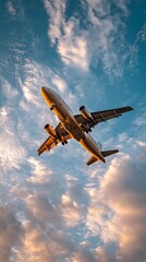 Airplane in a colorful sky