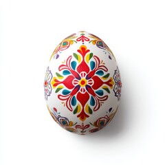 Colorful Hand-painted Easter Egg with Intricate Floral Design