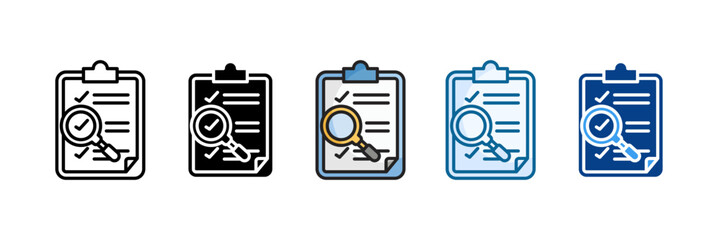 Examination Icon Set Multiple Style Collection