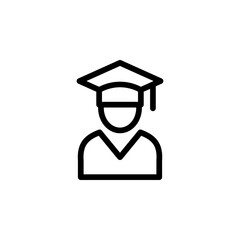 Graduation icon. Academic achievement Symbol of graduation, student, knowledge, and education.