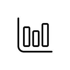 Financial earnings analytics graph or chart flat icon for apps and websites