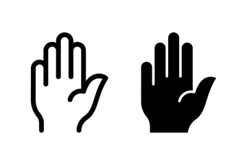 open palm hand icon set. Isolated vector icon for medical, gesture, stop, hi, or greeting concepts