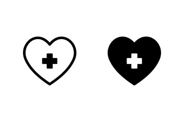 heart shape containing a cross symbol, representing healthcare, love, and support. Ideal for medical, charity, and wellness related projects