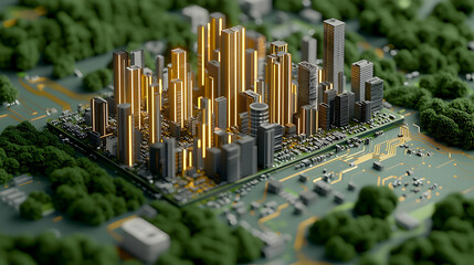 City Built On A Circuit Board