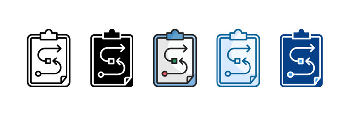 Procedure Icon Set Multiple Style Collection