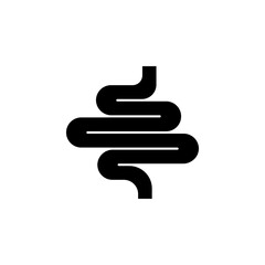 intestine icon. Represents digestion, gut health, gastroenterology, and the digestive system
