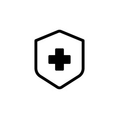 medical shield with plus icon. representing health, protection, and safety. Ideal for healthcare, insurance, or pharmaceutical