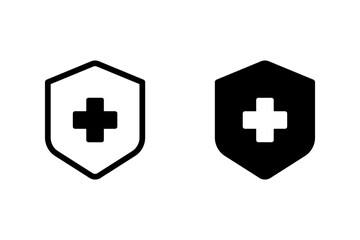 medical shield with plus icon. representing health, protection, and safety. Ideal for healthcare, insurance, or pharmaceutical
