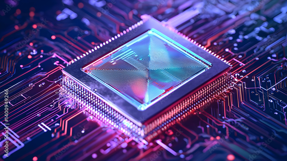 Poster advanced microprocessor on circuit board