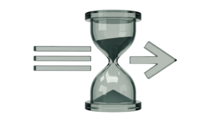 Isolated Hourglass with Arrow