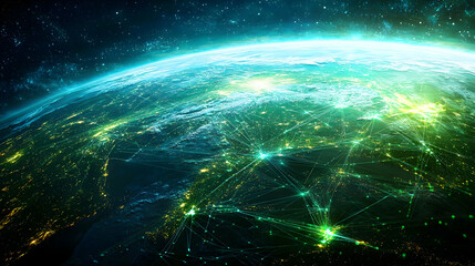 Global Network Of City Lights On Earth From Space