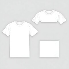 Naklejka premium White T Shirt Mockups Shirt, Crop Top, Square Template of excellence in splendor beyond compare
