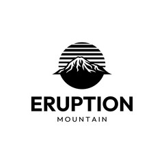 Volcano mountain logo, Volcano eruption logo design.