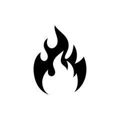 Fire icon isolated on white background.