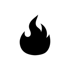 Fire icon isolated on white background.