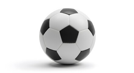 Fototapeta premium A soccer ball with a geometric pattern. It is displayed against a plain, light-colored background, emphasizing its modern aesthetic.