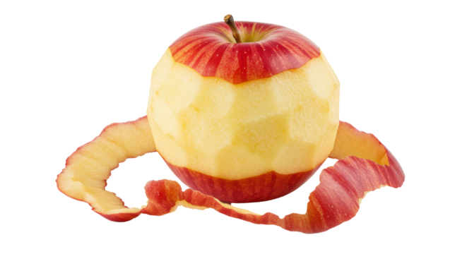 Isolated Peeled Apple