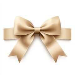 Naklejka premium Elegant, light beige satin ribbon bow