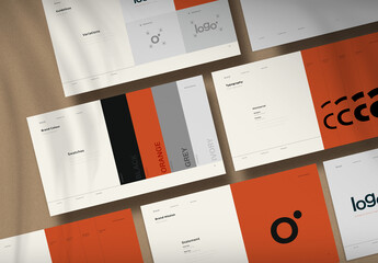 Digital Brand Guidelines with Orange Accents