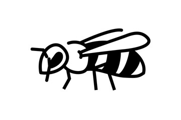 Bee icon vector illustration logo template. black object on white color background.