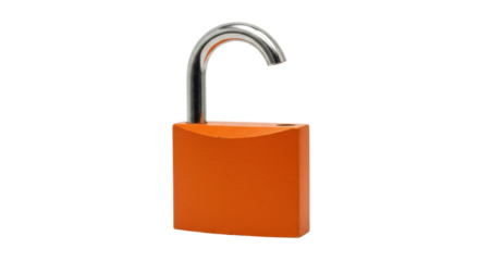 Isolated Unlocked Padlock