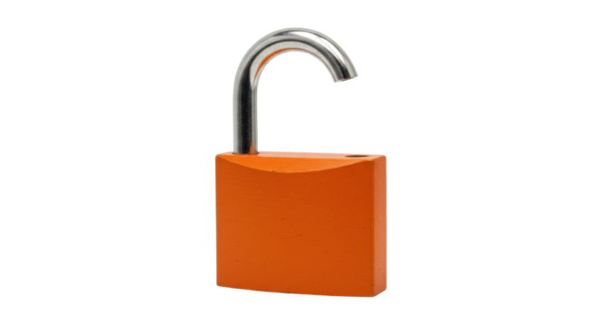 Isolated Unlocked Padlock