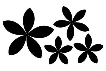 Fototapeta premium set of plumeria silhouette vector illustration