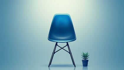 Blue Chair, Plant, Studio