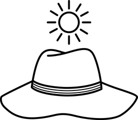 Sun Hat Vector Icon Stock Illustration