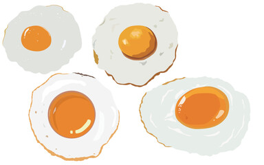 Fried egg, poached egg, sunny-side up egg, half-cooked egg