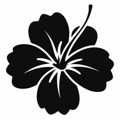 hibiscus flower icon silhouette vector illustration