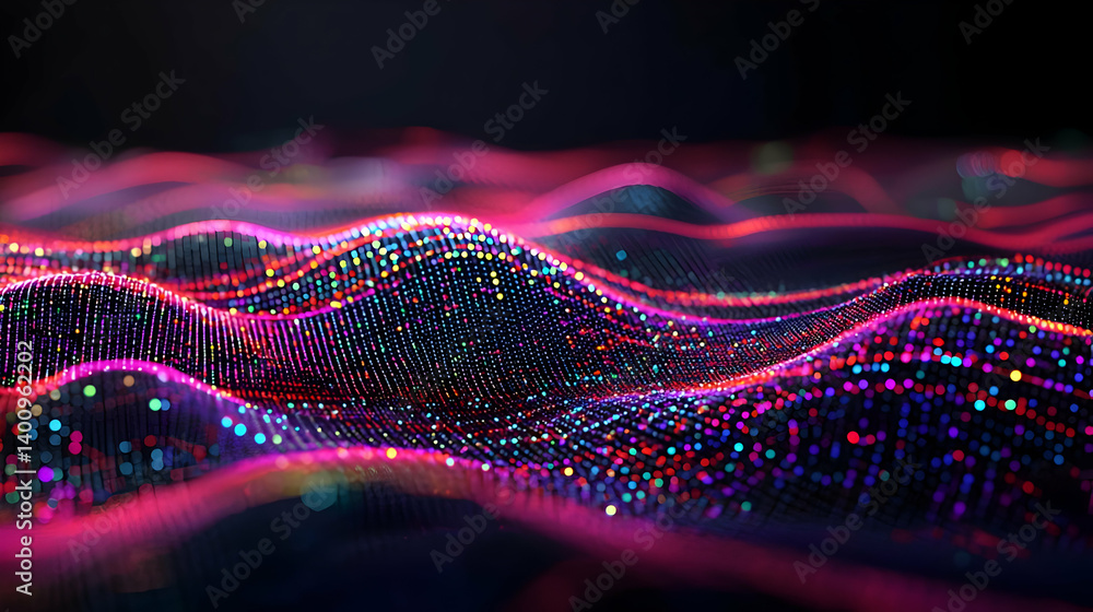 Poster abstract colorful data wave background