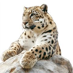 Obraz premium snow leopard isolated on white