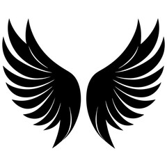 Obraz premium wings angelic style vector art silhouette