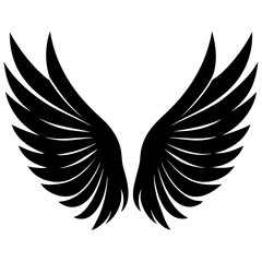 Obraz premium wings angelic style vector art silhouette