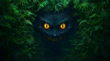 Dark Forest Monster With Glowing Eyes
