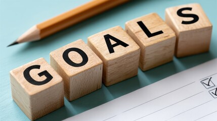 Achieving personal goals office desk minimalistic environment close-up view motivational concept