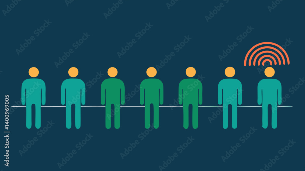 Poster line of passengers a simplified vector showing a line of passengers eagerly waiting with a visualiza