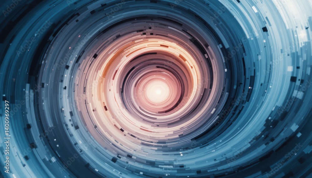 Poster exploring the depths of a digital vortex virtual space abstract concept futuristic environment close