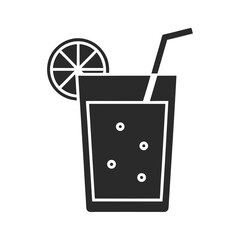 lemonade glass icon silhouette vector illustration