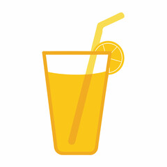 lemonade glass silhouette vector illustration