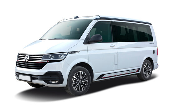 VW T6 Bulli van, isolated on transparent background. PNG