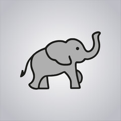 Obraz premium Minimalist Elephant Line Art Vector – Simple One-Line Drawing for Tattoo, Decor & Design