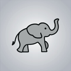 Minimalist Elephant Line Art Vector – Simple One-Line Drawing for Tattoo, Decor & Design