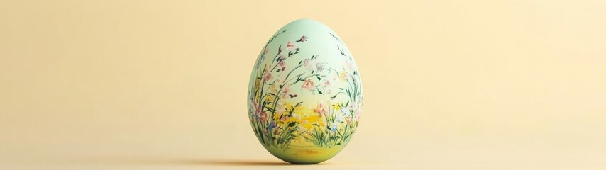 easter eggs festive decorations. Decorative Easter Egg with Floral Pattern Design in Studio Shot Presentation for Holiday Celebration.