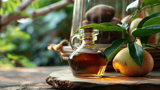 sapote essential oil. Selective focus