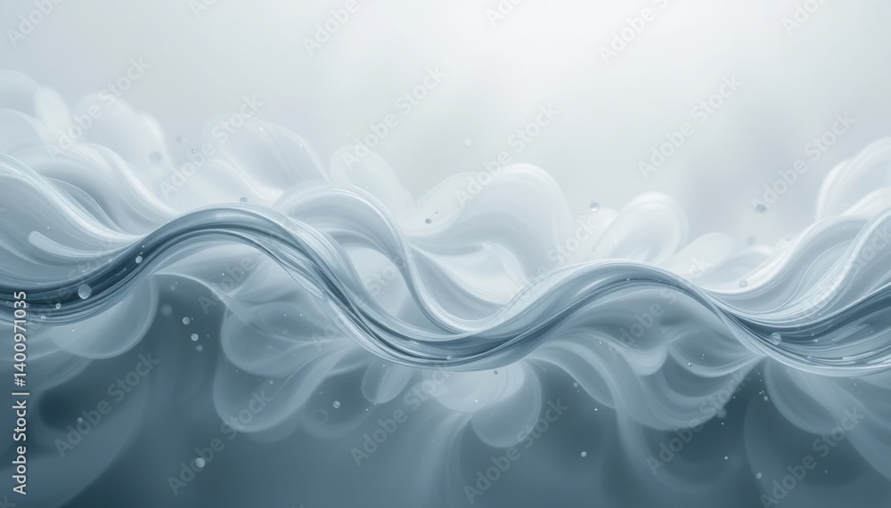 Poster flowing water motion underwater digital art abstract environment dynamic viewpoint serenity concept 