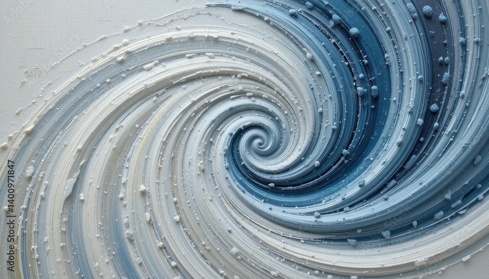 Poster dynamic swirling wave patterns abstract art studio environment high-detail texture close-up perspect