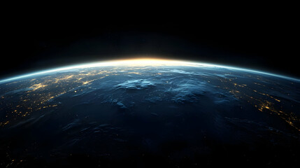 Obraz premium Earth Seen From Space At Sunrise